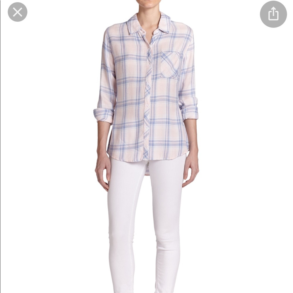 Rails Hunter plaid shirt pink and blue